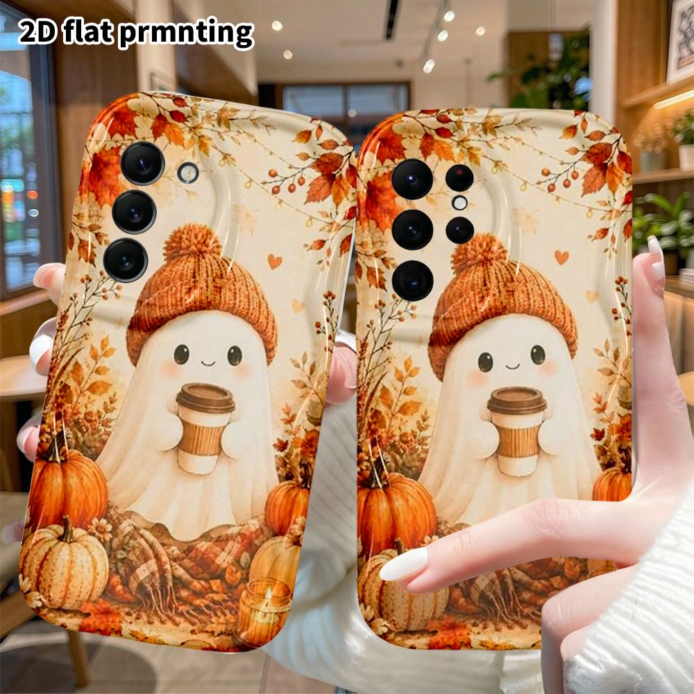 Phone Case: 2D Flat Samsung Galaxy A34 A35 M05 M06 S20 S22 S21 FE Plus 5G Protective Case, Autumn Healing, Christmas and Halloween Gifts