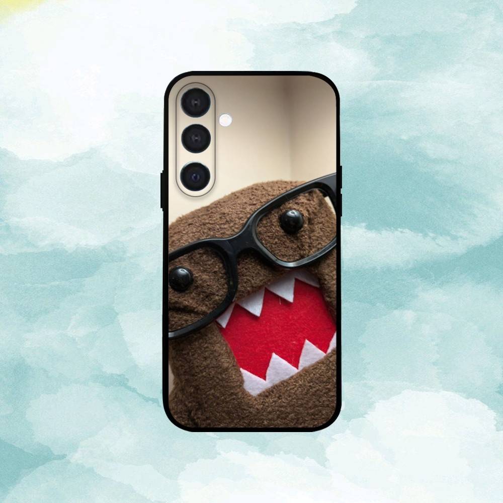 Cute Domo-kun Phone Case For Samsung A73,72,71,53,52,51,22,91,80, Soft Black Cover