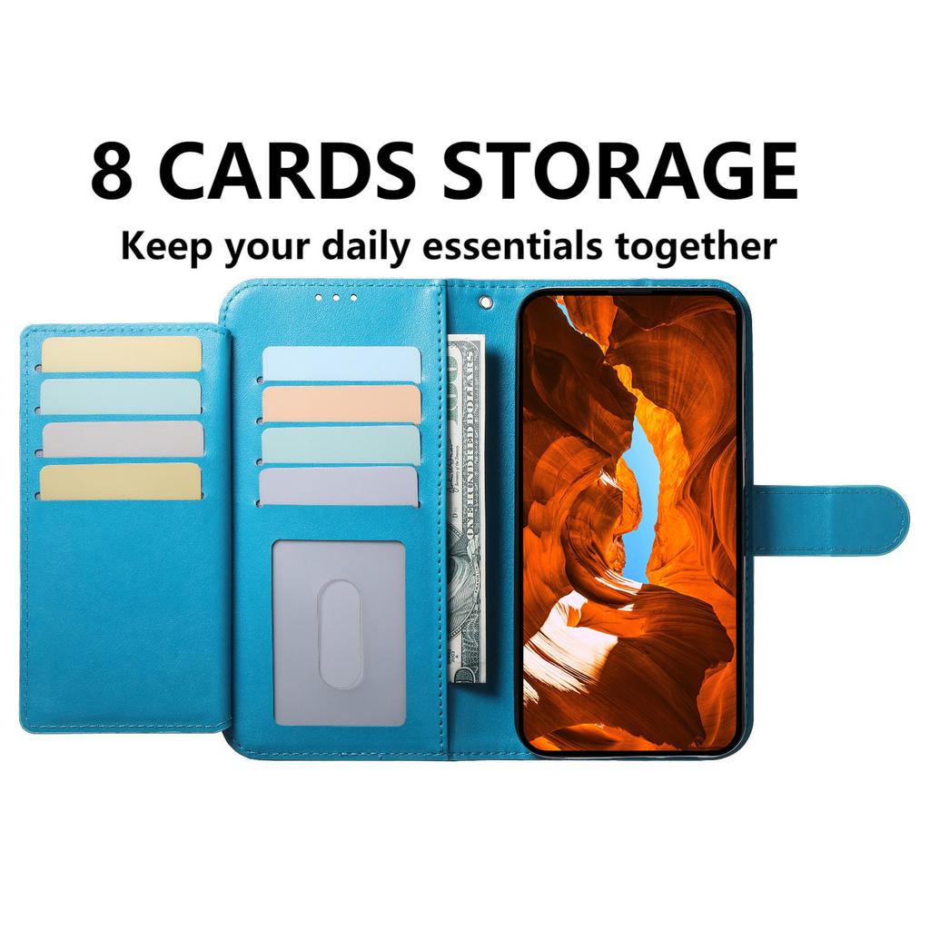 For Honor 200 Smart 5G/X7c 4G Wallet Phone Case with 8 Card Slot Stand PU Leather Folio Flip Cover