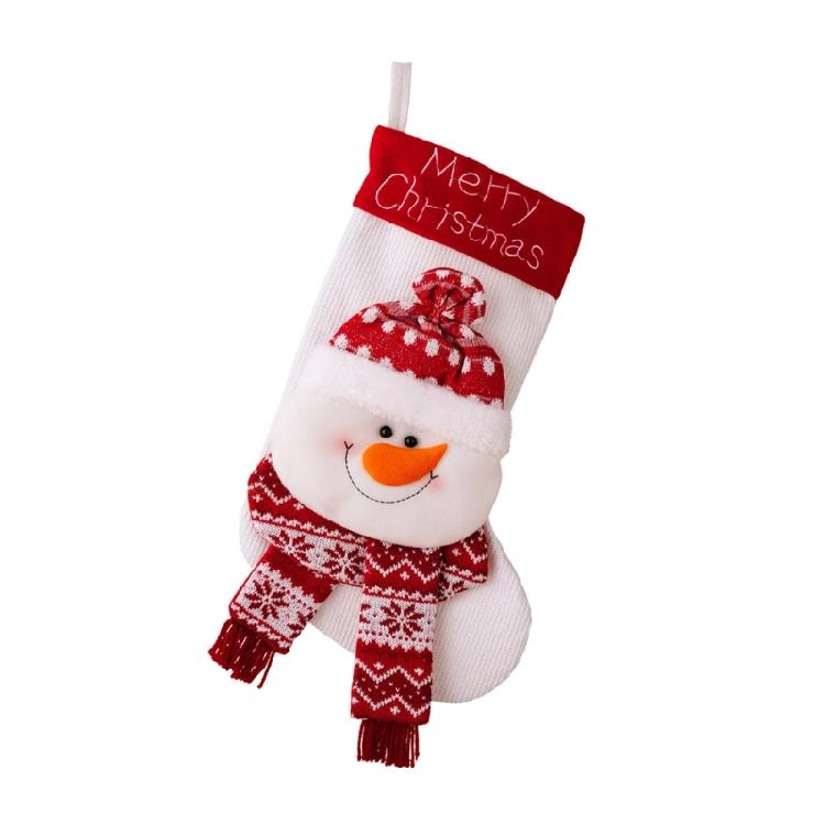 Christmas Theme Stocking Knitted Present Bag for Kids Santa/Snowman/Elk Christmas Socks Festival Mantels Accessory