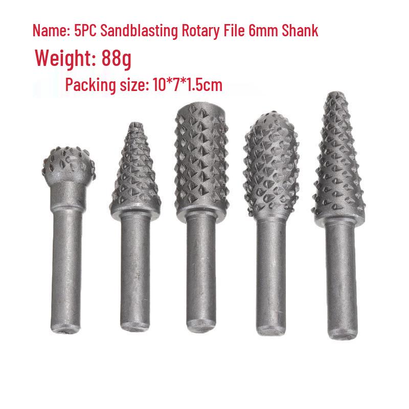 Black Wolf Tooth Rotary File Set for DIY Woodworking & Electric Grinding