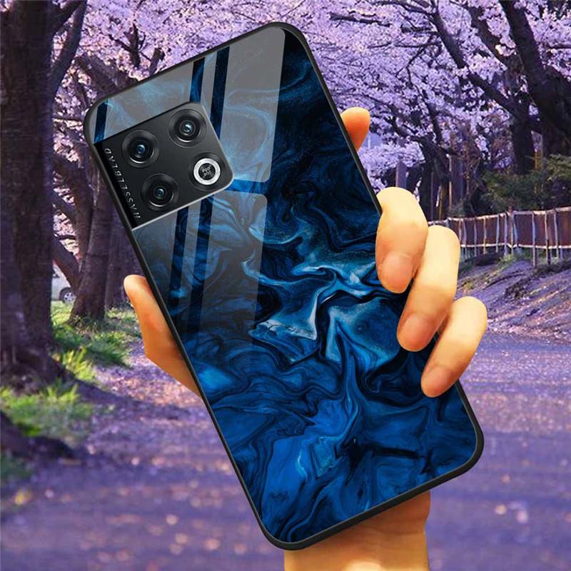 Für OnePlus 10 Pro 5G Hülle 6,7'' Gehärtetes Glas Sternenmarmor Harte Rückseite für One Plus 10Pro Funda Capa Oneplus10pro Coque