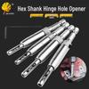 Hinge Hole Opener & Hex Drill Bit Set for Woodwork
