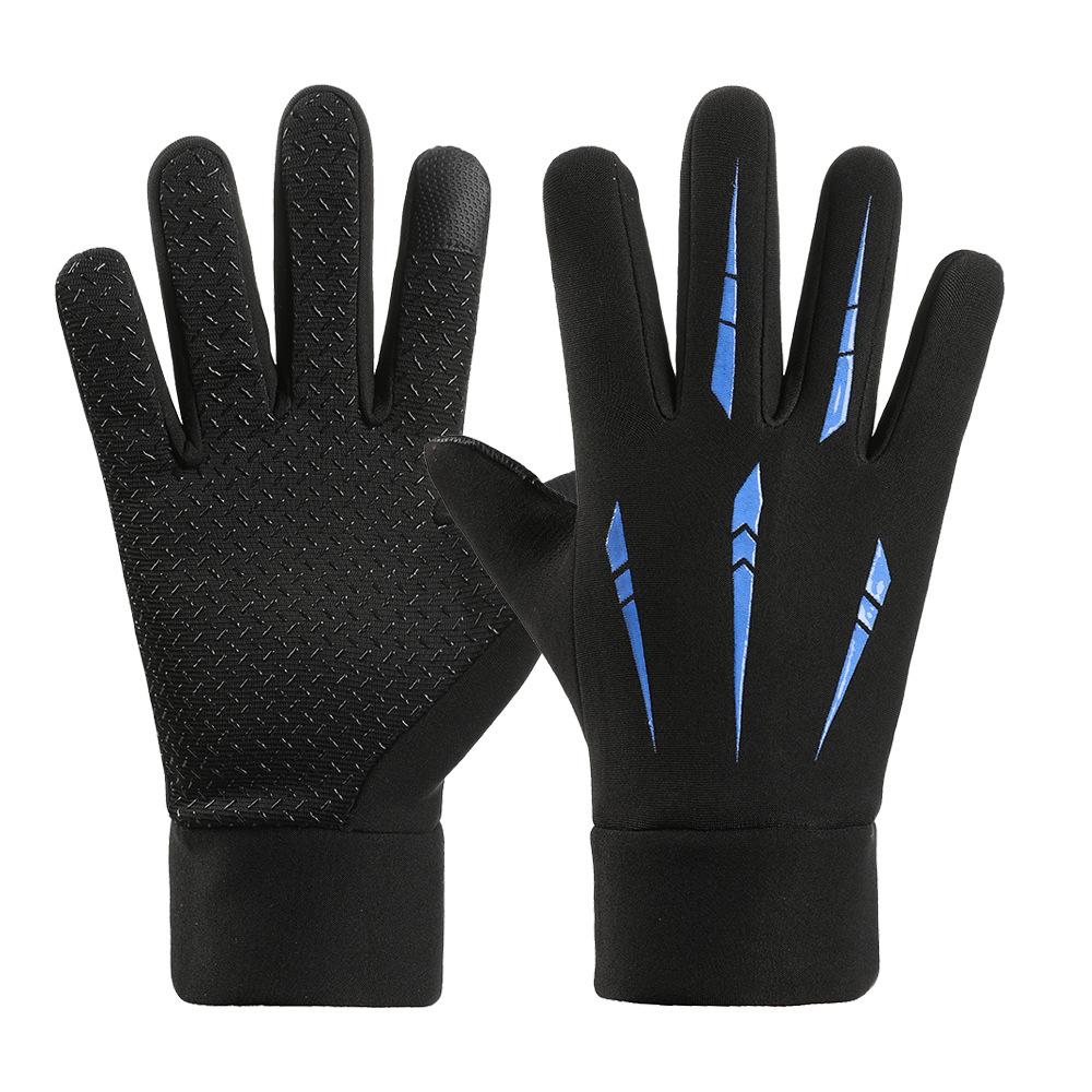 Warm Gloves for Autumn and Winter Outdoor Cycling Gloves for Men Plus Velvet Windproof and Cold Proof Students Mountaineering Touch Screen Gloves