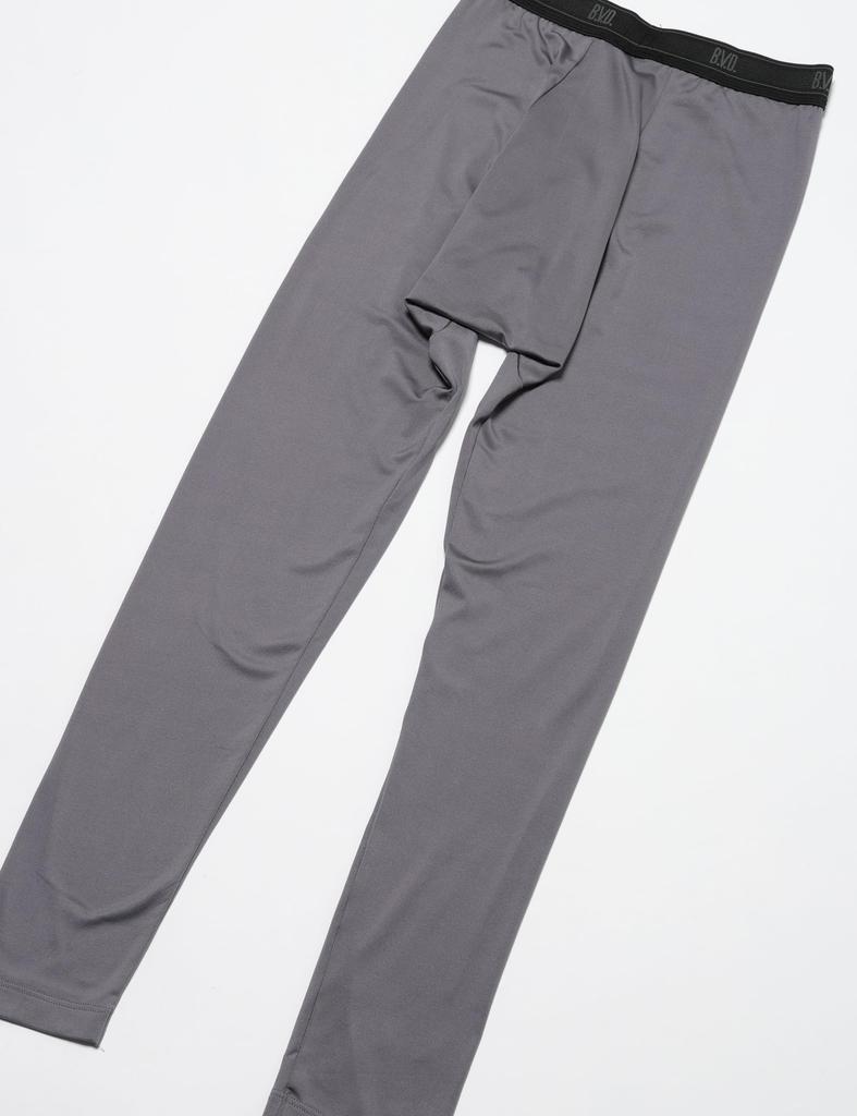 BVD Instant Warm Long Soft Charcoal Gray Men's Fleece-Lined Leggings, Leggings, Warm, Moisture-Wicking, Stretch, Anti-Static, Touch,