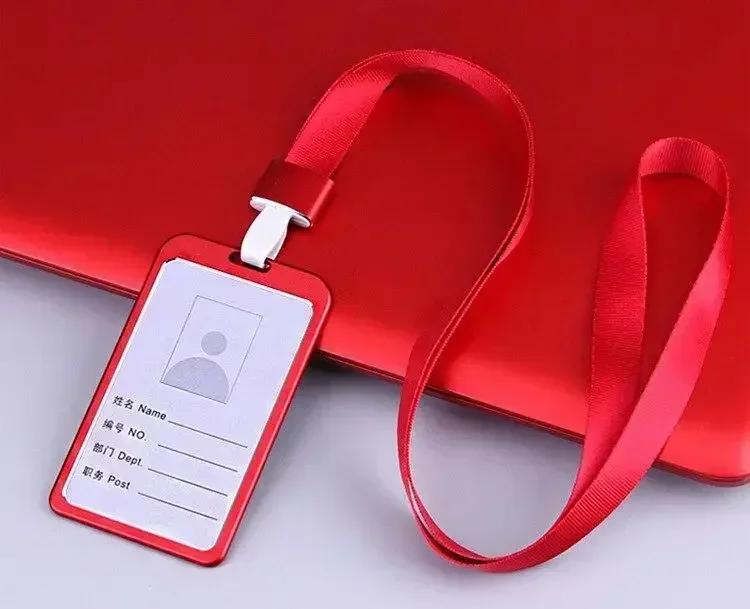 Student Retractable Badge Reel ID Card Holder Cover Case Nurse Badge Lanyards Fashion Metal Card Holders Set for Women Men