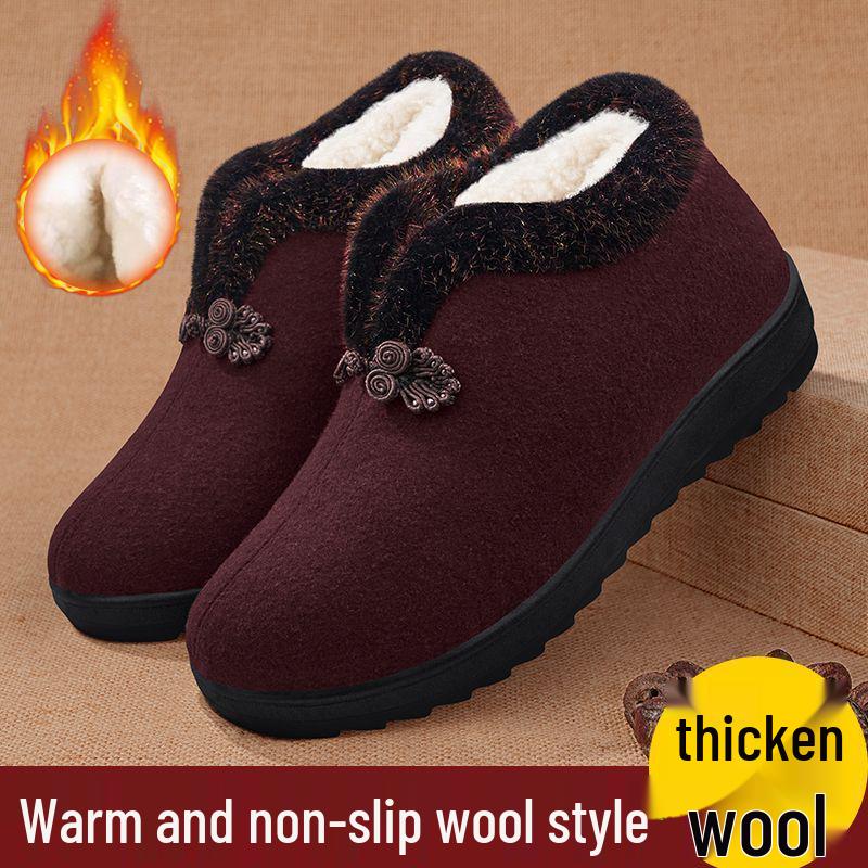 Damen Winter Fleece-gefütterte rutschfeste Alt-Pekinger Baumwollschuhe für Ältere