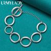 925 Sterling Silver Ring Chain Bracelet For Women Wedding Party Fashion Jewelry