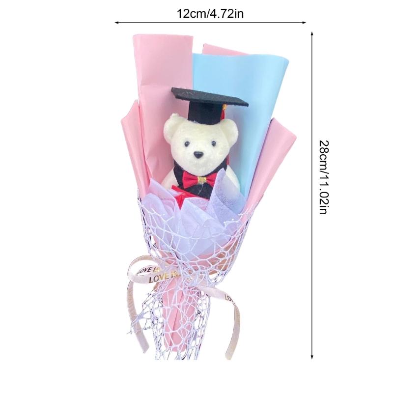 Graduation Flower Bouquets Realistic Flower Bouquets Artificial Bouquets with Bear for Kid Student Teache Graduation