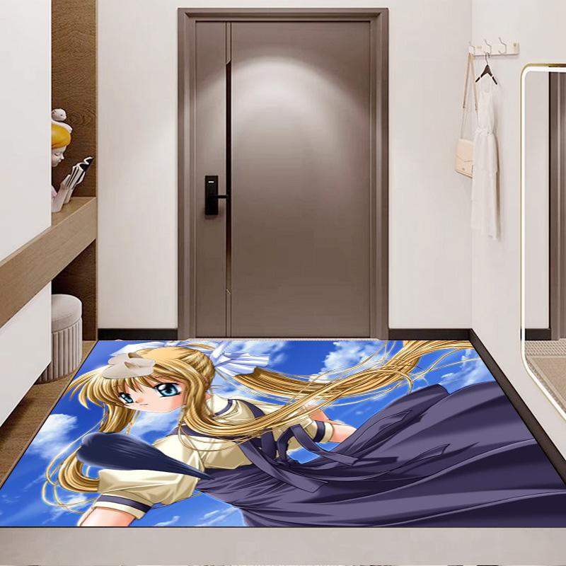 Air Anime Girl Area Rug, Anime Character Floor Mat, Non Slip Carpet for Living Room Bedroom, Cartoon Home Decor Indoor Rug