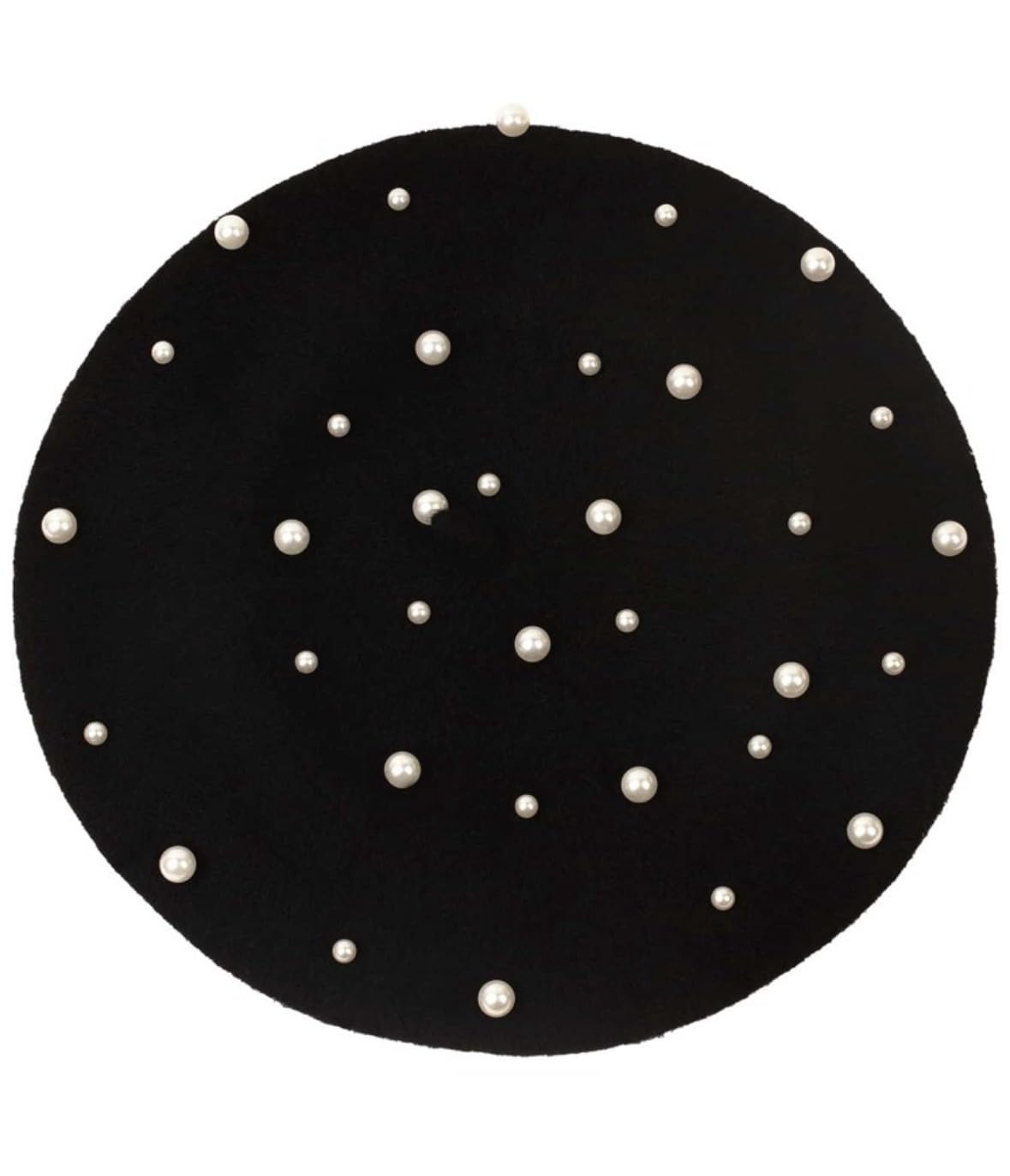 

Sproutsy Women s Wool Beret with Faux Pearls (Black)
