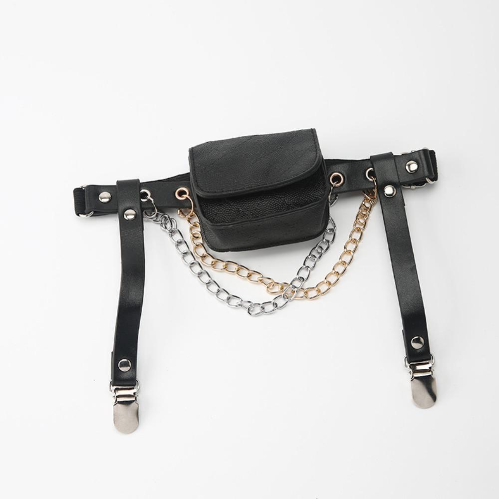 Goth Sexy Thigh Harness Chain Punk leg Stockings Bondage Belt Creative Leg Bag Garter Belt  Girl