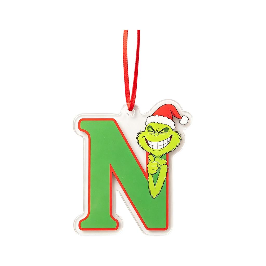 2D Christmas Ornaments, 26 Letters Flat Hanging Decorations for Holiday Decor