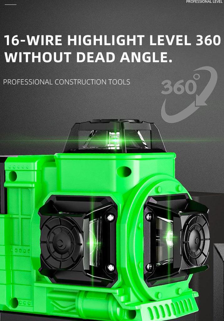 4D16 Green Laser Level for Outdoor Use - High Precision Mini Level Tool