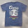 Coors Banquet Beer Graphic T- Shirt Mens Large Blue Mineral Wash Rocky Mountains