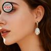 SENIKO Natural Freshwater Big Baroque Pearl Earrings Fashion Cubic Zirconia Pearl Drop Earrings For Women Party Jewelry