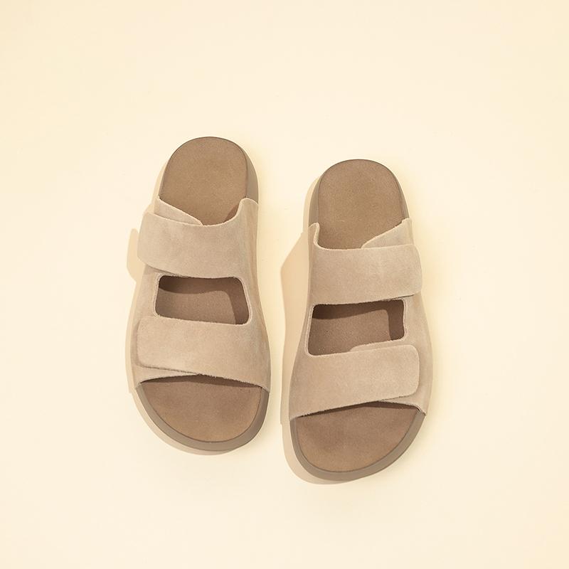 Women Clogs Sandals New Cork Clogs Slippers Women Outdoor Beach Summer Flat Sandals With Double Buckle Non-slip Slippers