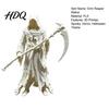 Dark Style Ornament Gothic Grim Reaper Figurine 3D Printed Hooded Statue with Halloween Desktop Decoration Sickle Spooky Robe for Indoor Home