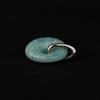 Natural Amazonite Donut Pendant 925 Sterling Silver Rhodium Plated Minimal Fine Jewelry Gift for Her