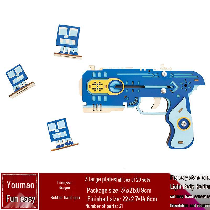 Handmade 3D Wooden Military Tank Model Puzzle for Children