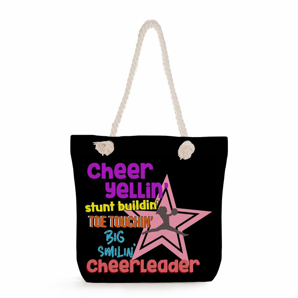 Gymnastics print thick rope single-shoulder beach bag 7245 CLE