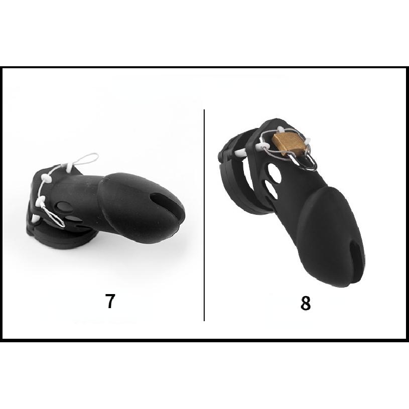 7 Colors Silicone Male Chastity Device Cock Cage Sex Toys With 5 Penis Ring Prevent Breaking Free Standard Short Cages Sex