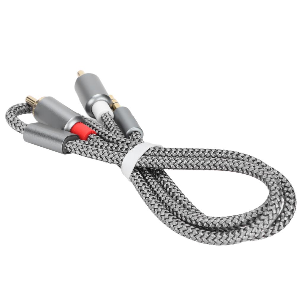 Audio-Adapter Aux-Kabel Verlustfreies Stereo Geschirmt 3,5 mm auf 2RCA Audio-Splitterkabel für Laptops Desktops