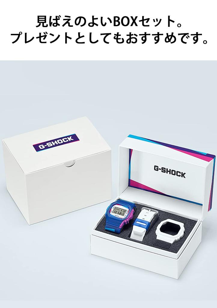 Casio G-Shock Watch (DWE-5600PR-2JR) Men's Multicolor (Official Japanese Product) with Replacement Parts and Box Set