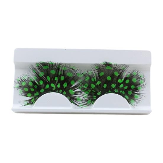 1 זוג ריסים מזויפים צבעוניים תלת מימדיים בצבע כחול טבעי ודחוס ריסים מלאכותיים נוצה מלאכותית איפור מסיבת איפור ריסים מזויפים עבור ליל כל הקדושים קוספליי