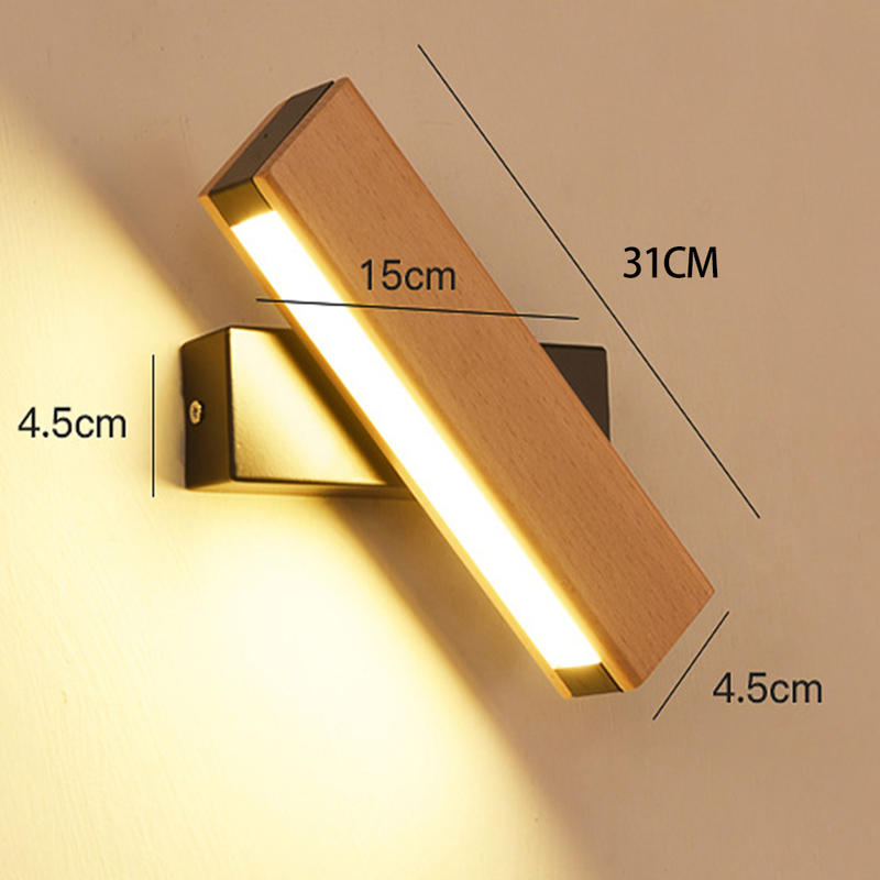 6W LED Acrylic Kinkiet Bedroom Night Wound Night Rotary Reading Wooden Kinkiet Kinkiet (Warm Light)