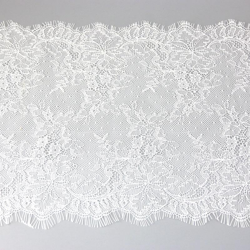 (3 meters/lot) 26cm White eyelash lace fabric Decoration Love Wedding dress accessories