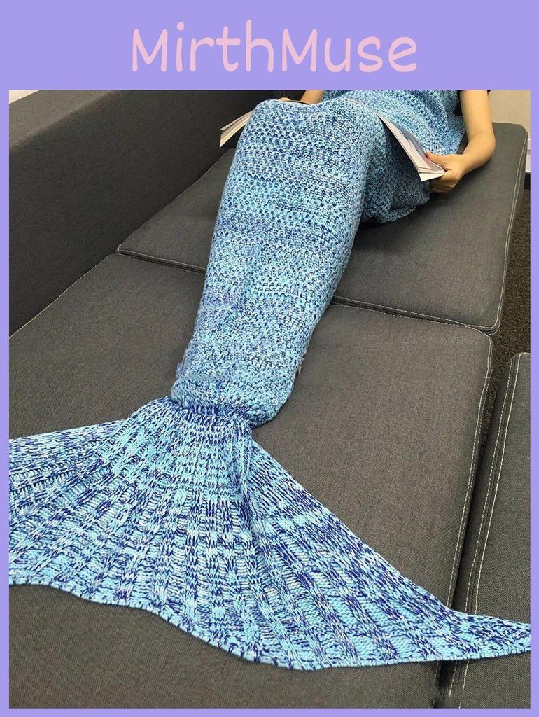 Mermaid Tail Knit Blanket With Lightweight Acrylic For Gift And Relaxation Use