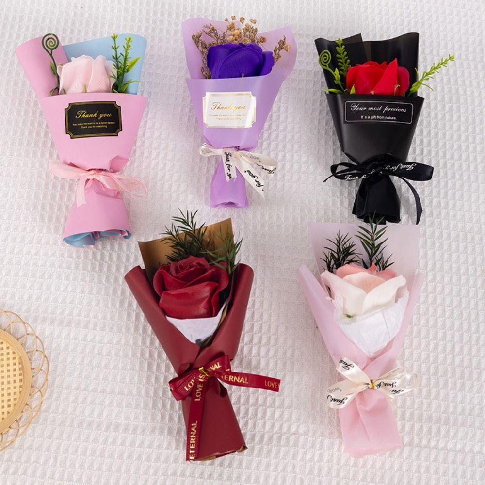 Mini Soap Flower Mother's Day Gifts Simulated Soap Bouquet Artificial Rose Flower  Teachers' Day