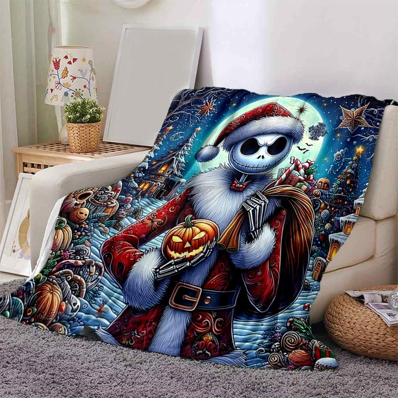 1Pc Nightmare Before Christmas Blanket Soft And Comfortable Casual Warm Camping Travel Christmas Halloween Gift M292145