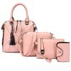 Solid Color Fringed Large-capacity Shoulder Bag Popular Fashion Portable Oblique Span Bag Splicing Bag
