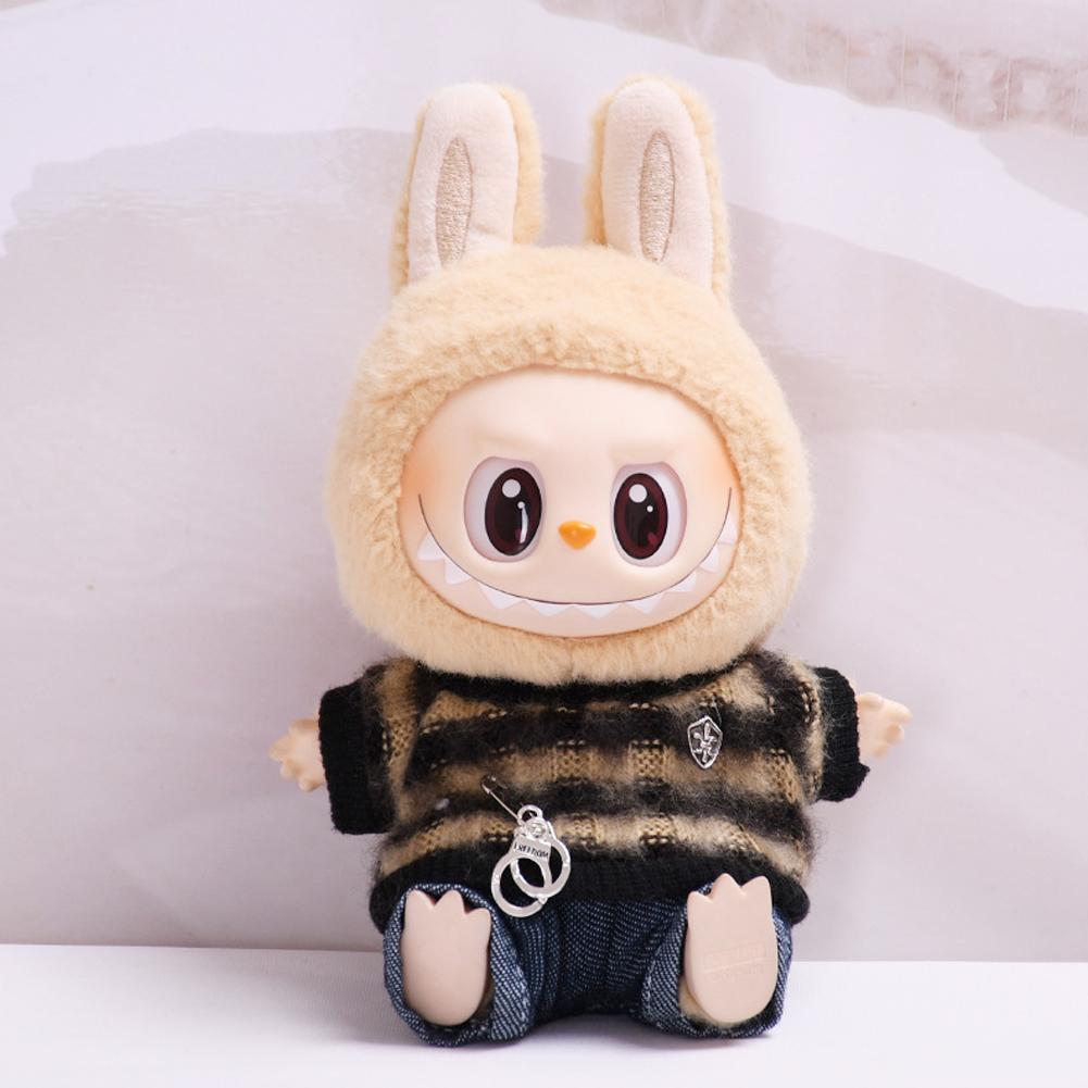 For 15-17cm Labubu Doll Clothes Fashion Clothes Hoodies Doll Clothes Color Match Hoodies Dolls Accessories Cute Decoration Little Cloths