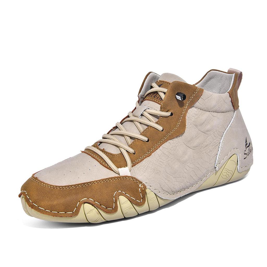 New Men's Mid-Top Octopus Martin Boots - Spring/Autumn Handmade Casual Outdoor Shoes