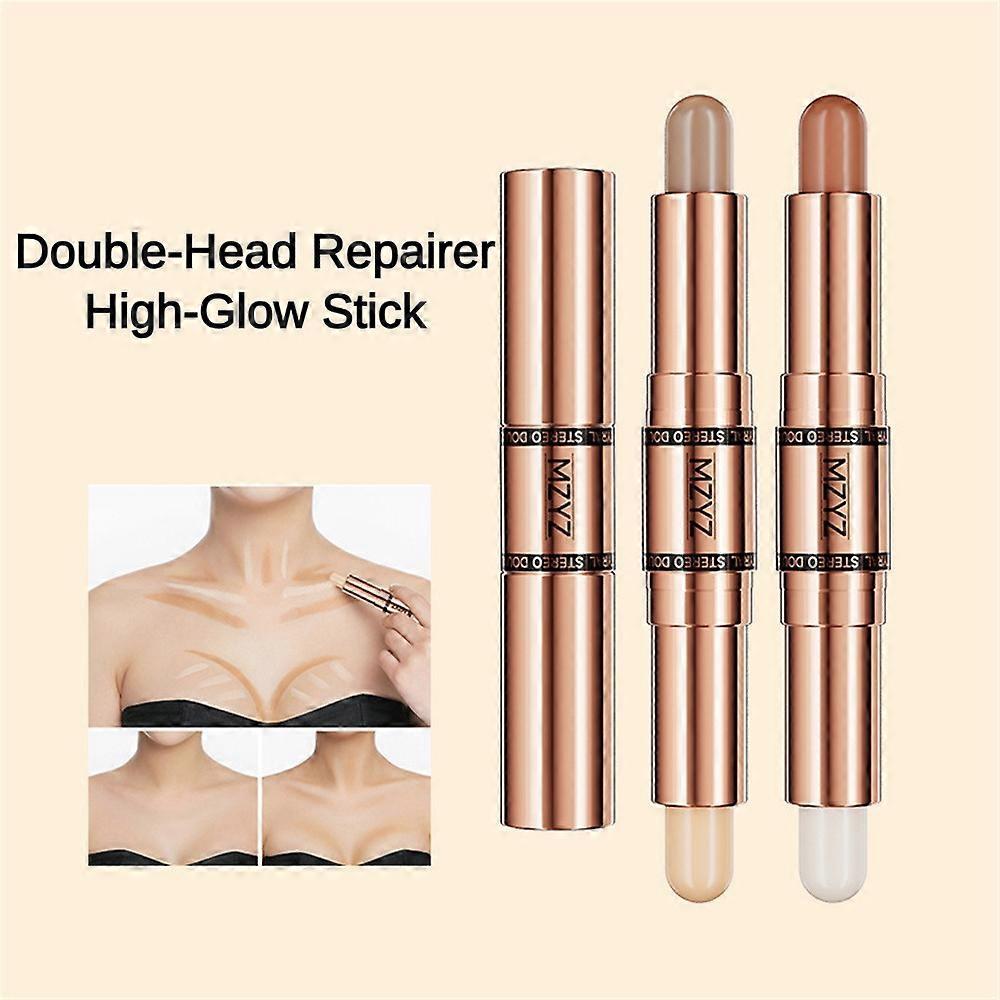 MZYZ Double Head Makeup Stick-Natural Highlighter & Contour,Face/Eye Shadow/Nose