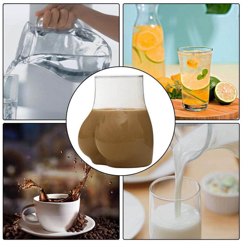 450ml Butt Shaped Mug Funny Coffee Mug Thick Clear Borosilicate Glass Women Body Butt Cup Funny Adults Mug For Milk Water