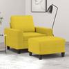 VidaXL Armchair with Footrest Light Yellow 60 Cm Fabric, Sofa, Armchair, TV Armchair, Single Sofa, Sofa, Sofa 3201148