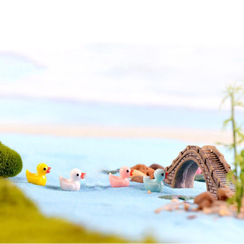 Colors 5 Mini Colorful Duck Resin Diy Micro Landscape Ornament Garden Miniatures