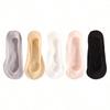 5 Pairs Women's Spring Summer Solid Color Cool Breathable Invisible Ice Silk Short Socks