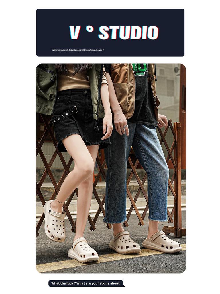 Men's Casual Cross-Border Beach Shoes: Thick-Soled, Closed-Toe, Convertible Sandals & Slippers for Couples.