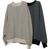 Sweter w paski w stylu japońskim retro na wczesną wiosnę - Wygodny, luźny, casualowy top dla kobiet