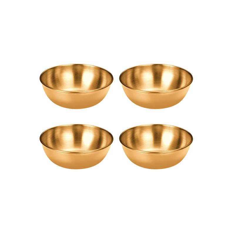 4/8Pcs Stainless Steel Sauce Dishes Mini Round Seasoning Bowls Appetizer Soy Sauce Dipping Plates Household Kitchen Utensils