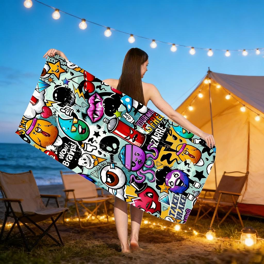 Stampa Pop Art Asciugamano da Viaggio Assorbente Asciugatura Rapida Morbido Delicato sulla Pelle Leggero Multitaglia Design con Stampa Piatta per Spiaggia Nuoto
