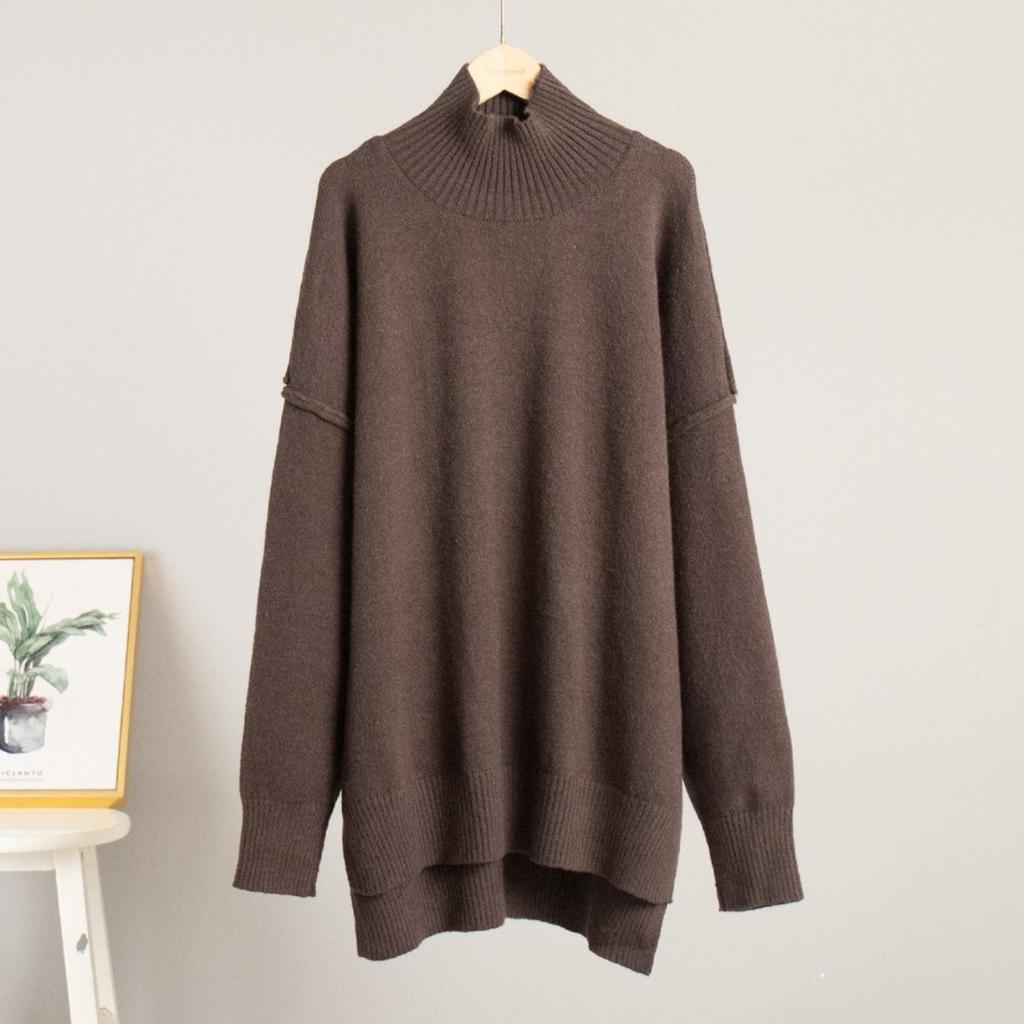 Damen Rollkragenpullover Set 2025 Herbst Winter Neu Locker Lässig Dick Gestrickt Hosen Outfit