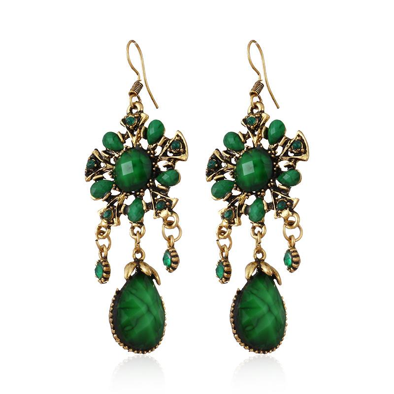 Ethnic Style Dangle Earrings for Women Boho Vintage Water Drop Tassel Earring Female Jewelry Accessories