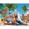 Summer Hawaii Beach Backdrop Tropical Flowers Aloha Luau Sea Surfboard Holiday Party Birthday Photography Background Decor Props
