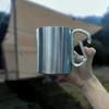 220/300ml Camping Reise Edelstahlbecher Karabinerhaken Griff Picknick Wasserbecher Outdoor Reise Wanderbecher